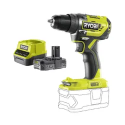Wiertarko-wkrętarka RYOBI R18DD5-0 + Akumulator RYOBI ONE+ RC18120-120 2Ah 18V + ładowarka