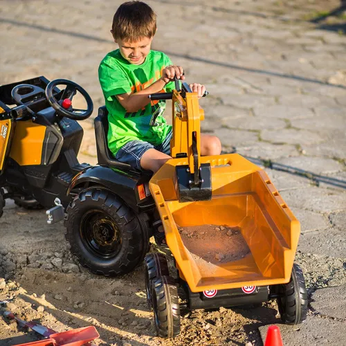 Falk Traktor Case IH Backhoe Pomarańczowy z Przyczepką Ruchoma Łyżka od 3-7 Lat