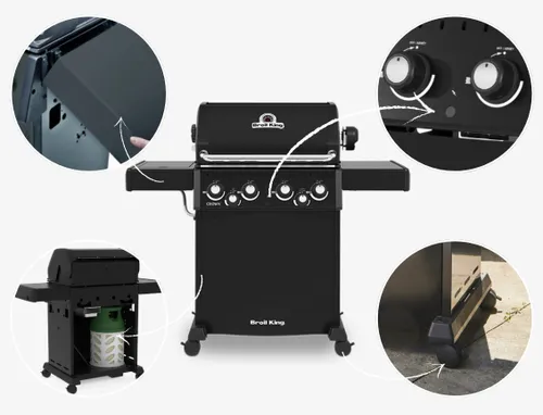 Grill gazowy BROIL KING Crown 480 Shadow Satyna 11.4 kW 65 x 44 cm