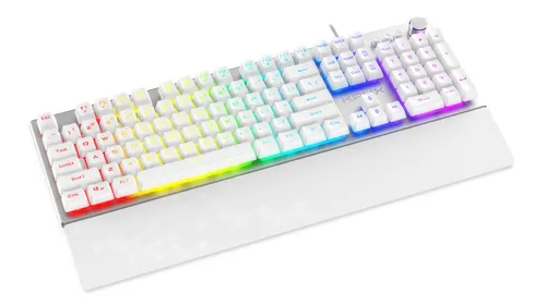 Klawiatura membranowa Krux Frost Silver-White RGB Biały