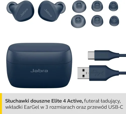 Беспроводные наушники Jabra Elite 4 Active Ink Channel Bluetooth 5.2 темно-синий