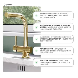 Bateria Globalo Lobio Złoty jasny Mosiądz/Pvd