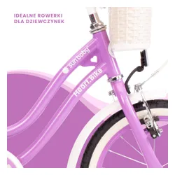 Rower dziecięcy SUN BABY Heart Bike 16 cali dla dziewczynki Fioletowy