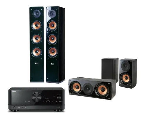 Yamaha MusicCast RX-V4A Cinema System Black, Pure Acoustics NOVA 8, NOVA 6 Black