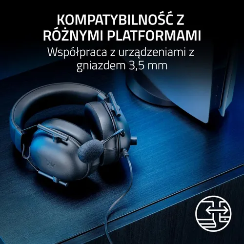 Słuchawki przewodowe z mikrofonem Razer BlackShark V2 X PlayStation Nauszne Czarny