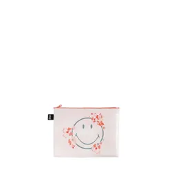 Kosmetyczki z recyklingu Loqi Smiley - blossom / geometric