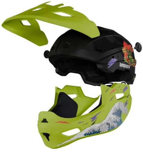 Kask KAMIKAZE Ronin Zielony Full Face (rozmiar M)