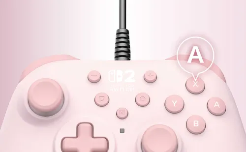 Pad Hori Turbo Cozy Pink do Nintendo Switch 2 Przewodowy