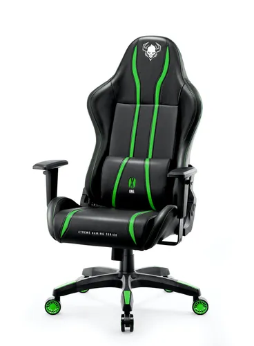 Fotel Diablo Chairs X-One 2.0 Normal Size Gamingowy do 160kg Skóra ECO Tkanina Czarno-zielony