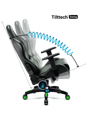 Fotel Diablo Chairs X-One 2.0 Normal Size Gamingowy do 160kg Skóra ECO Tkanina Czarno-zielony