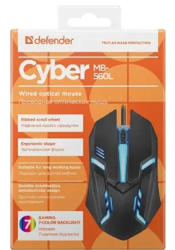 Myszka gamingowa Defender Cyber MB-560L Czarny