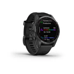 Смарт-часы Garmin FENIX 7S Solar серый с черным силиконовым ремешком (010-02539-13)