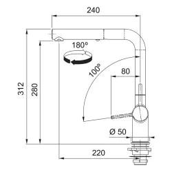 Bateria Franke Active Pull-Out Chrom/Kawowy Mosiądz