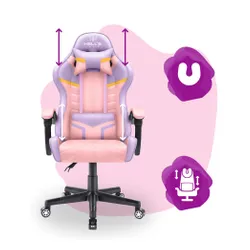 Fotel HELL'S CHAIR HC- 1004 Kids Colorful Różowo-fioletowy