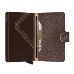 Miniwallet Secrid Stitch Linea Cep Cüzdanı-espresso