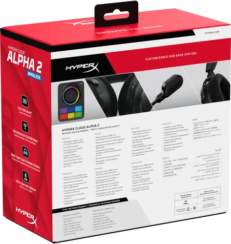 Słuchawki HYPERX Cloud Alpha 2 Wireless, Nauszne, Dźwięk przestrzenny