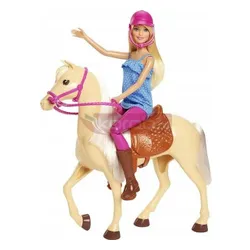 LALKA BARBIE DŻOKEJKA Z KONIEM lalka + koń FXH13