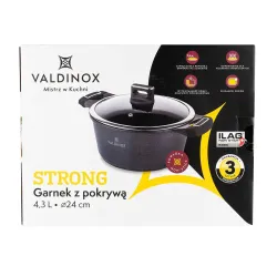 Garnek aluminiowy z pokrywką VALDINOX STRONG 4,3 l