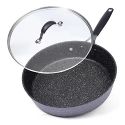 Patelnia granitowa nieprzywierająca z pokrywką STONER 28 cm