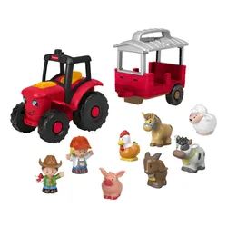Traktor FISHER PRICE Little People farma Opieka nad zwierzątkami Zestaw prezentowy JLM99