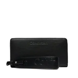 Большой женский кошелек Calvin Klein Gracie Wallet с ремешком Lg K60k611388 CK Black BEH