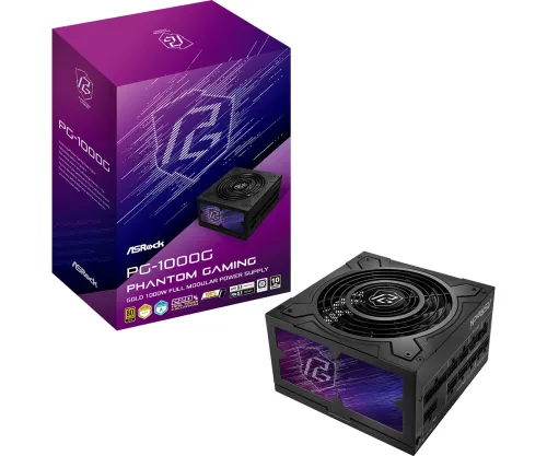 Zasilacz ASrock Phantom Gaming PG-1000G 1000W 80+ Gold Czarny