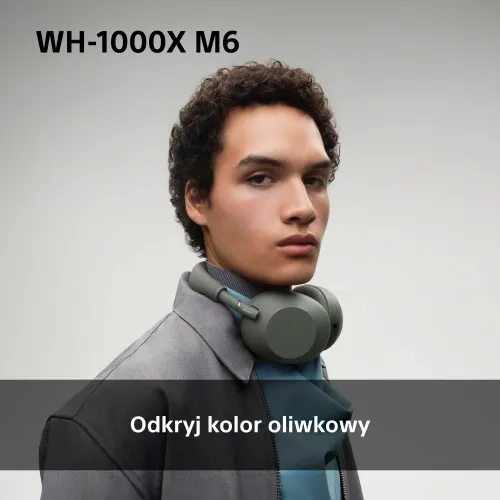 Słuchawki bezprzewodowe Sony WH-1000XM6 ANC Nauszne Bluetooth 5.3 Oliwkowy