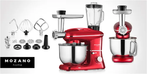 Robot kuchenny planetarny MOZANO Rob 02 1400W z blenderem kielichowym Czerwony
