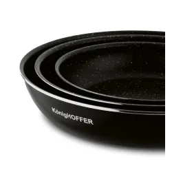 Komplet patelni z odpinaną rączką Konighoffer Spinel Black 20 cm 24 cm 28 cm bez indukcji