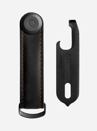 Zestaw Orbitkey - organizer do kluczy Crazy Horse Leather + Multitool V2 - black / orange stitching