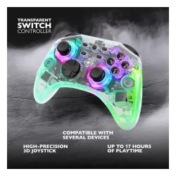 Pad Deltaco GAM-149-T do Nintendo Switch, PC Bezprzewodowy Transparent