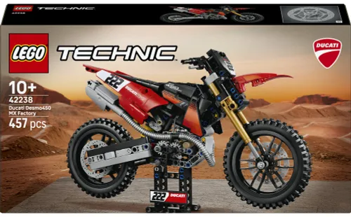 LEGO TECHNIC 42238 Motocykl Ducati Desmo450 MX Factory, zestaw klocków 10+