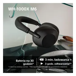 Słuchawki bezprzewodowe Sony WH-1000XM6 ANC Nauszne Bluetooth 5.3 Srebrny