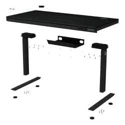 Biurko Lorgar Desk Pro 80 Series DP80W Blat Melaminowy 140cm Regulacja wysokości Czarny