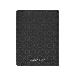 Большой мужской кошелек Calvin Klein Rubberized Trifold 6cc с отделением K50k511379 Uv Mono Black 0gl