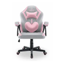 Fotel gamingowy HELL'S CHAIR HC- 1001 Kids Szaro-różowy
