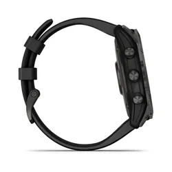 Смарт-часы Garmin FENIX 7X Sapphire Solar титановый угольно-серый DLC с силиконовым ремешком (010-02541-11)