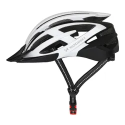 Kask rowerowy WOZINSKY HT-28VCB Czarno-biały MTB z lampką (rozmiar L)