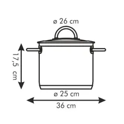 TESCOMA Vision wysoki 9 l - garnek ze stali nierdzewnej z pokrywką