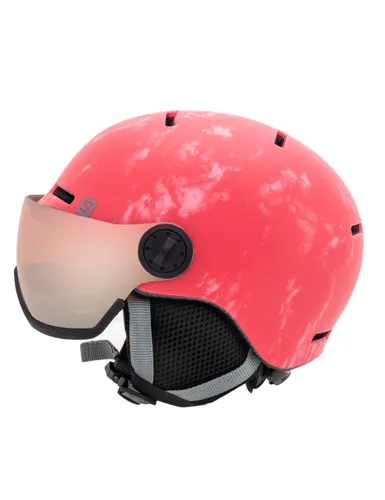 Kask narciarski dziecięcy SALOMON GROM VISOR pink z WBUDOWANA SZYBĄ - KAT. S2 - Rozmiar - M