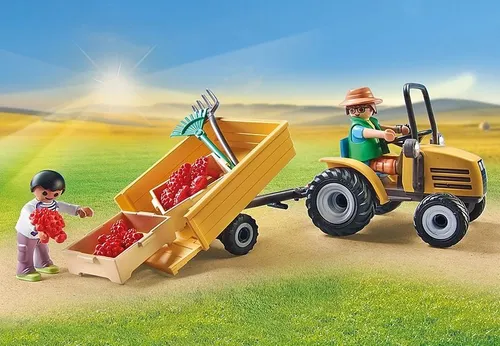 Playmobil Country Figures Set 71442 Трактор с прицепом и цистерной для воды