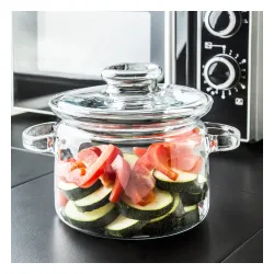 Garnek szklany żaroodporny z pokrywką SIMAX NYKO 2 l