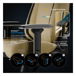 Fotel Diablo Chairs X.Eye Prime, Normal Size, Broken Gold Gamingowy do 140kg Złoty