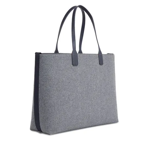 Сумка Tommy Hilfiger Iconic Tommy Tote Wool logo Aw0aw15576 Grey Line PSE