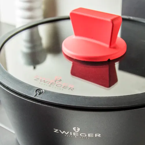 ZWIEGER Obsidian 5,5 l czarny - garnek aluminiowy z pokrywką