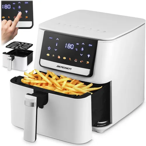 Air Fryer Frytkownica beztłuszczowa BERDSEN BD-662 Biały 6.5l 8 automatycznych programów