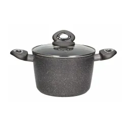 Garnek aluminiowy z pokrywką VALDINOX ROCK SZARY 3 l