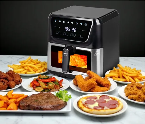 Air Fryer Frytkownica beztłuszczowa ELDOM FR60 Friko 8l z okienkiem do obserwacji postępów gotowania