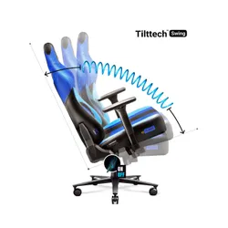 Fotel Diablo Chairs X-Player 2.0 Normal Size Gamingowy do 160kg Skóra ECO Tkanina Czarno-niebieski