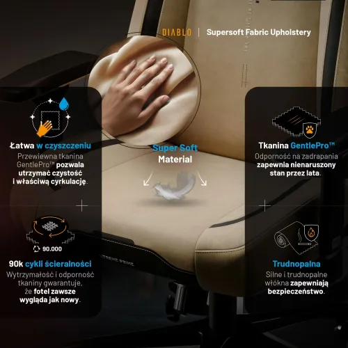 Fotel Diablo Chairs X.Eye Prime, Normal Size, Broken Gold Gamingowy do 140kg Złoty